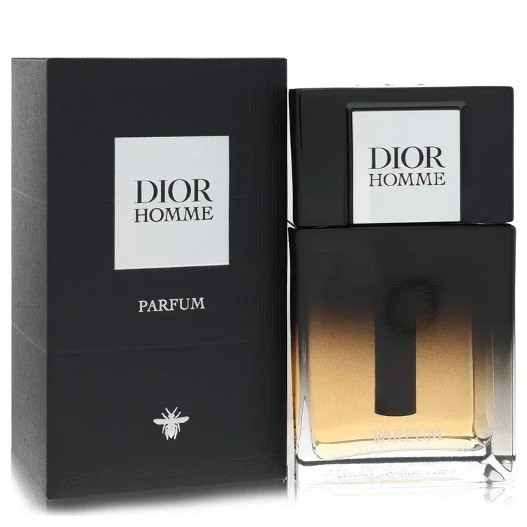 Dior Homme parfum bottle and packaging on a white background