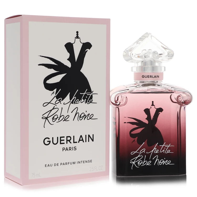 2.5 oz Guerlain La Petite Robe Noire Intense bottle with blueberry, raspberry, rose, musk, sandalwood and patchouli
