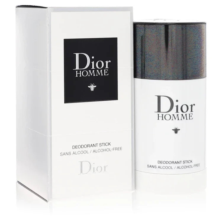 Dior Homme deodorant stick and packaging on a white background