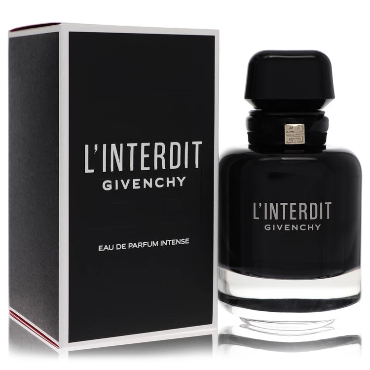 Givenchy L'Interdit Intense perfume bottle — floral oriental fragrance for women with black pepper, tuberose, sesame absolute, orange blossom, vetiver, patchouli, and Madagascar vanilla notes