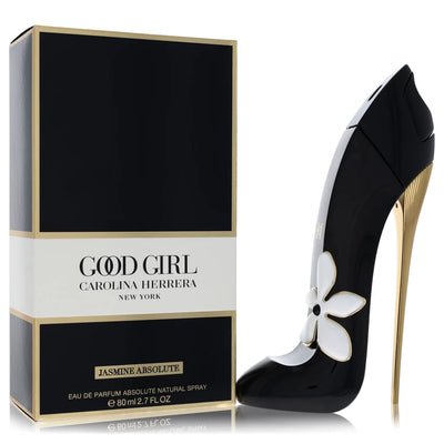 Carolina Herrera Good Girl Jasmine Absolute perfume bottle and packaging on a white background
