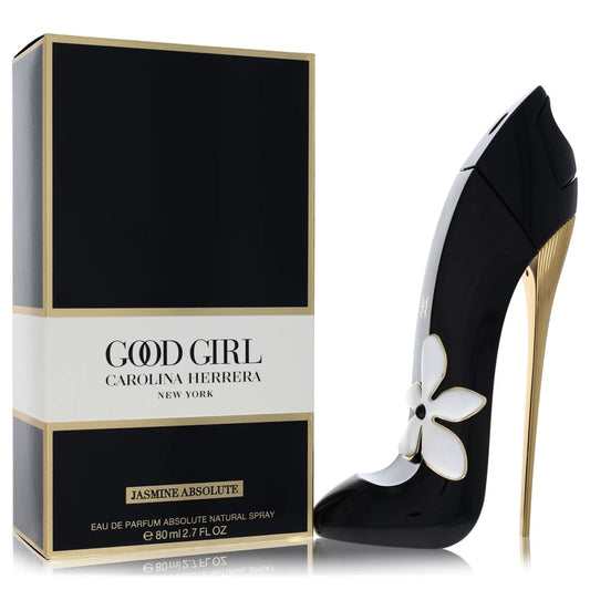 Carolina Herrera Good Girl Jasmine Absolute perfume bottle and packaging on a white background
