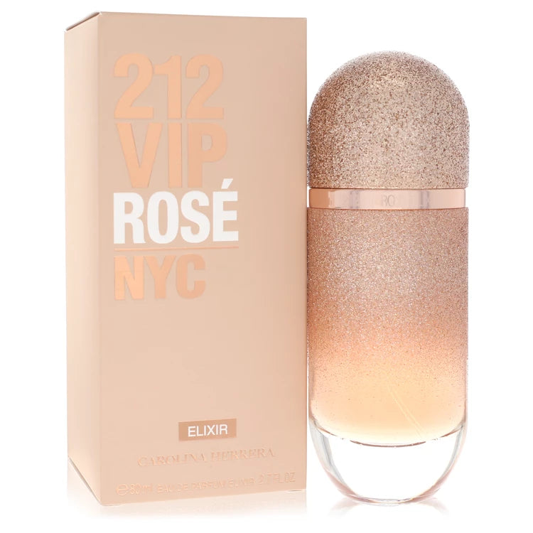 Carolina Herrera 212 VIP Rosé Elixir Perfume bottle — chypre floral fruity women’s EDP with blackcurrant, lychee, mandarin, rose, freesia, vanilla, patchouli, and musk.
