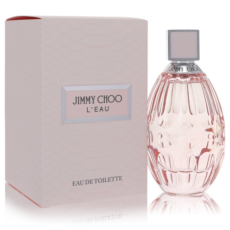 Jimmy Choo L'Eau perfume bottle and packaging on a white background