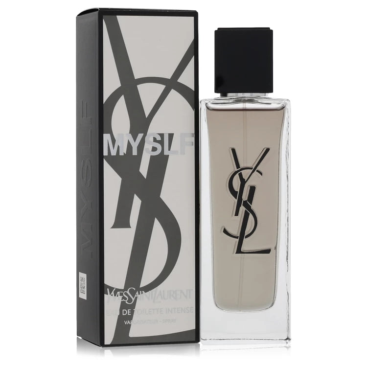 2 oz Yves Saint Laurent MYSLF Eau de Toilette Intense bottle - men's woody musk fragrance with bergamot and orange blossom
