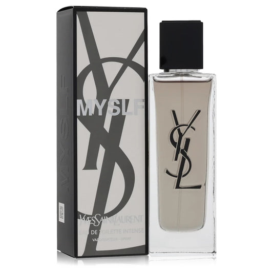 2 oz Yves Saint Laurent MYSLF Eau de Toilette Intense bottle - men's woody musk fragrance with bergamot and orange blossom
