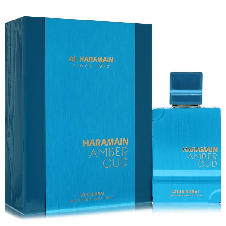 Al Haramain Amber Oud perfume bottle and packaging on a white background