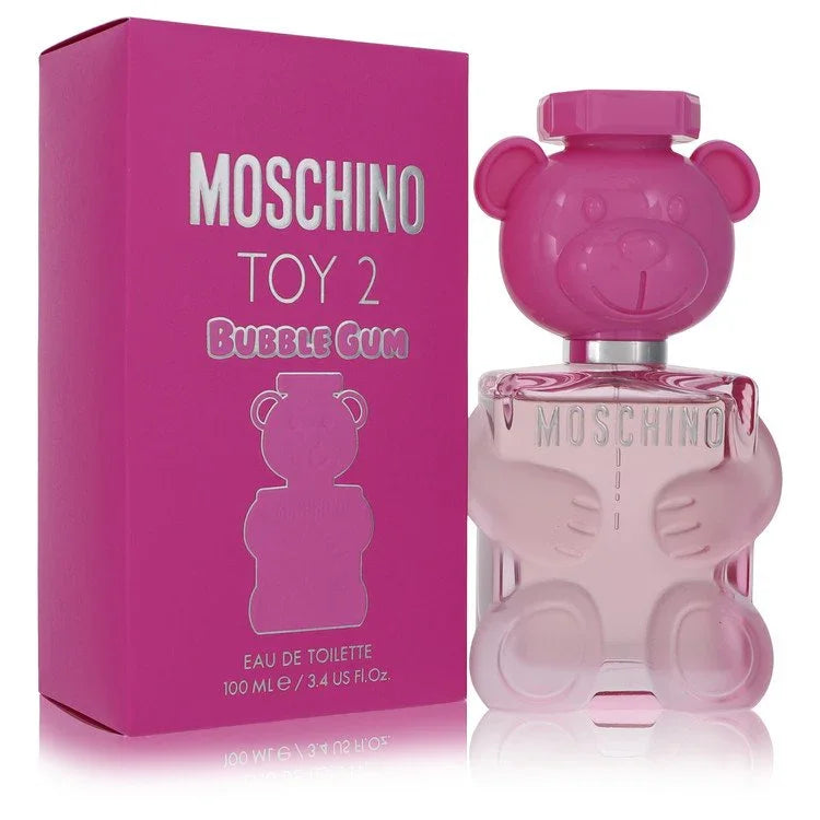 Moschino Toy 2 Bubble Gum perfume bottle and packaging on a white background