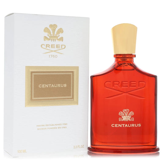 Red Creed Centaurus perfume bottle with white box on a white background