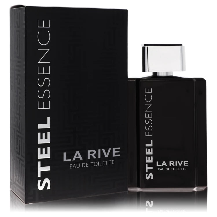 La Rive Steel Essence Eau de Toilette bottle and packaging on a white background