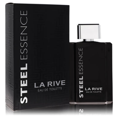 La Rive Steel Essence Eau de Toilette bottle and packaging on a white background