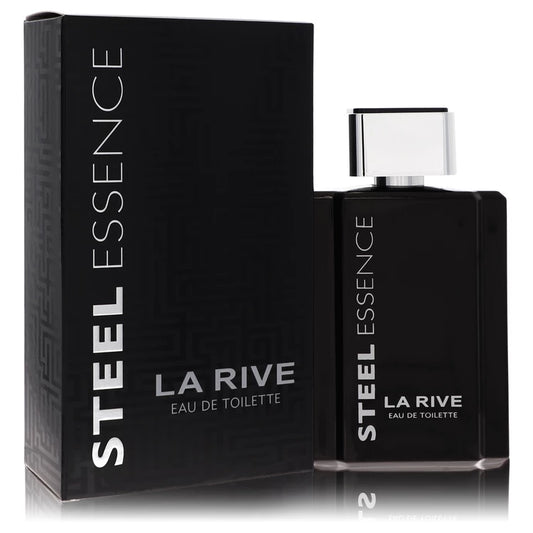 La Rive Steel Essence Eau de Toilette bottle and packaging on a white background