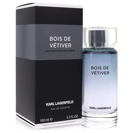Karl Lagerfeld Bois de Vetiver cologne bottle for men by Karl Lagerfeld — Fresh woody aromatic fragrance with blood orange, pink grapefruit, mint, vetiver, rose, geranium, ambroxan, musk, and patchouli notes