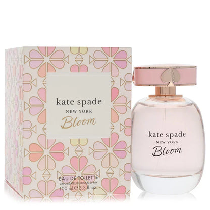 Kate Spade New York Bloom perfume bottle and packaging on a white background