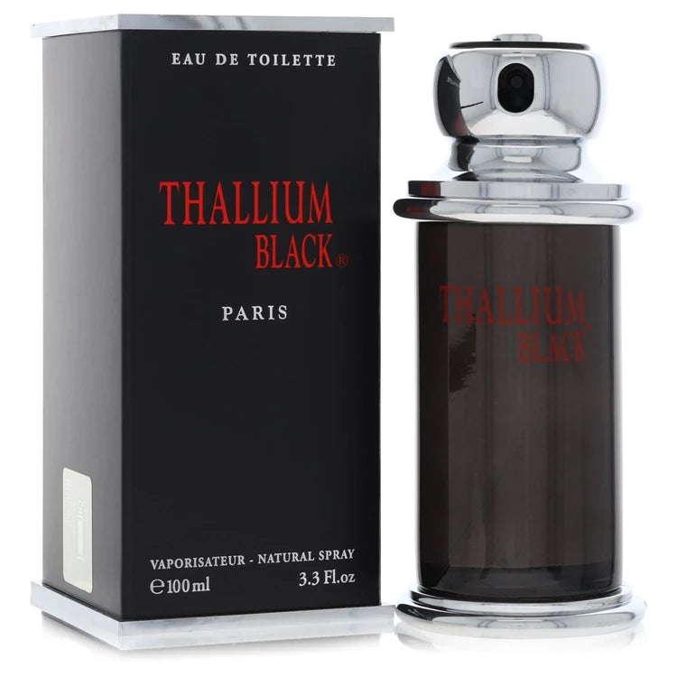 Thallium Black Cologne by Yves De Sistelle bottle - amber woody men's fragrance with apple, cardamom, plum, patchouli and tonka bean
