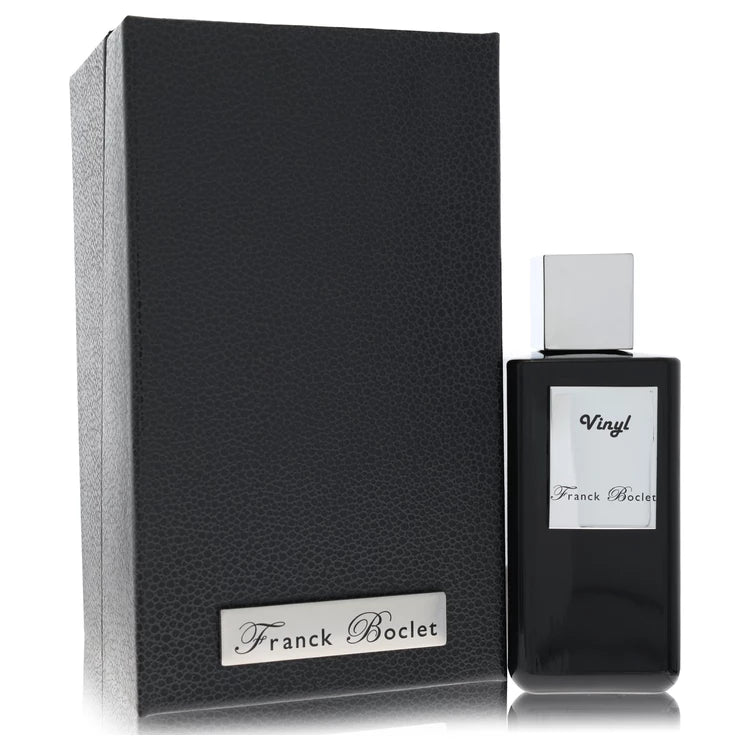 Franck Boclet Vinyl Perfume bottle — bold 1970s rock-inspired oriental woody fragrance with lime, spices, jasmine, fruity notes, and amber.