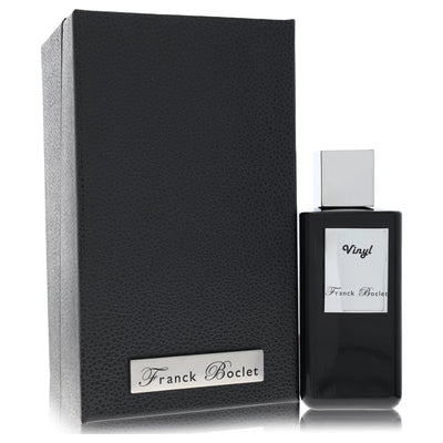Franck Boclet Vinyl Perfume bottle — bold 1970s rock-inspired oriental woody fragrance with lime, spices, jasmine, fruity notes, and amber.