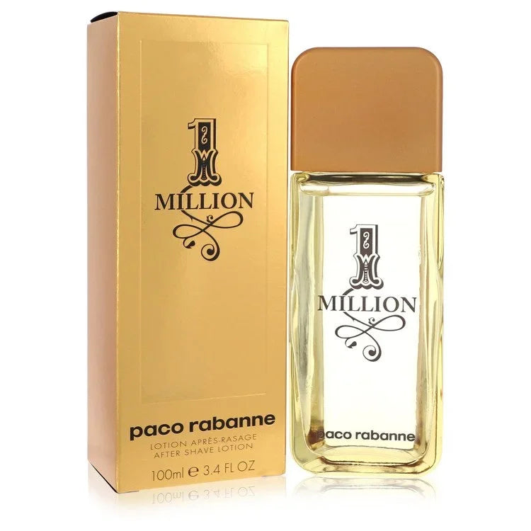 Paco Rabanne 1 Million aftershave bottle and packaging on a white background