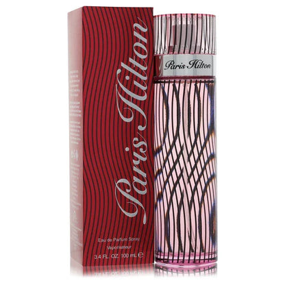 Paris Hilton by Paris Hilton Perfume signature luxury glass flacon showcasing its premium wavy pink line detailing and architectural contours on a clean background