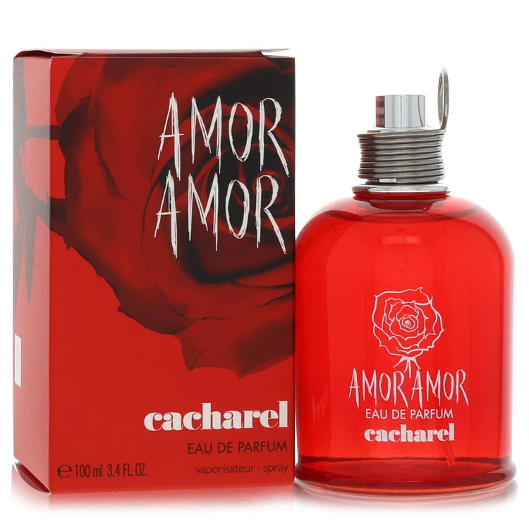 Amor Amor Perfume bottle - Cacharel floral fruity vanilla fragrance with black currant, citrus, rose, apricot, jasmine and vanilla