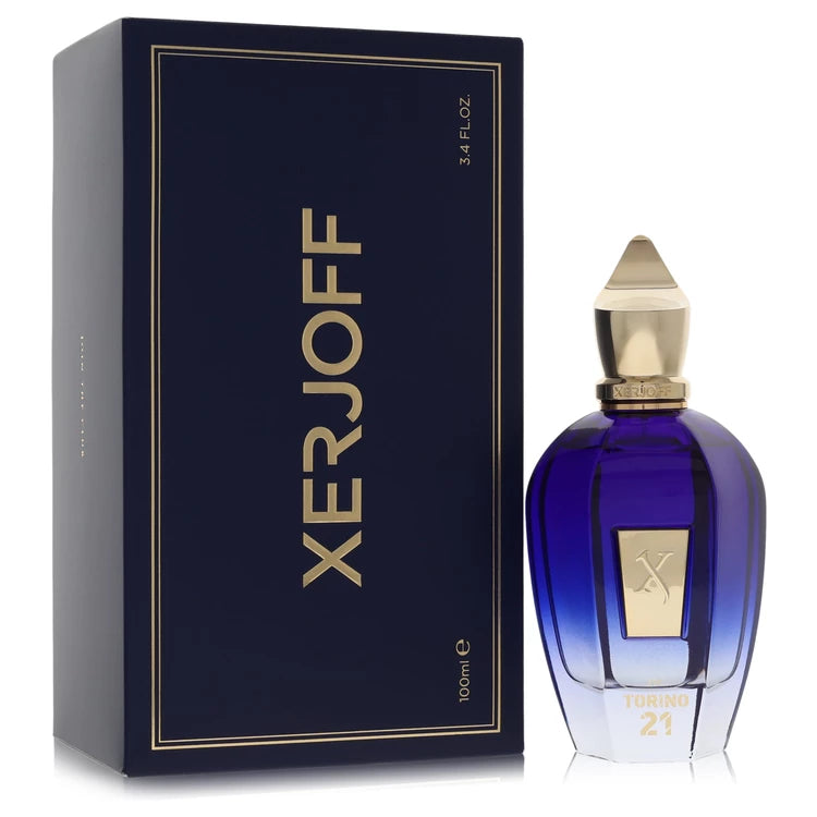 Xerjoff Torino 21 Perfume bottle — fresh aromatic woody niche fragrance with mint, lemon, basil, lavender, jasmine, and musk from the Join the Club collection
