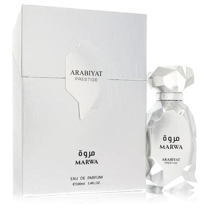 ARABIYAT PRESTIGE Marwa perfume bottle and packaging on a white background