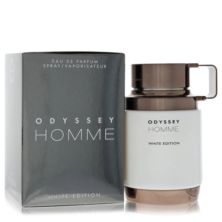 3.4 oz Armaf Odyssey Homme White Edition Cologne bottle and box