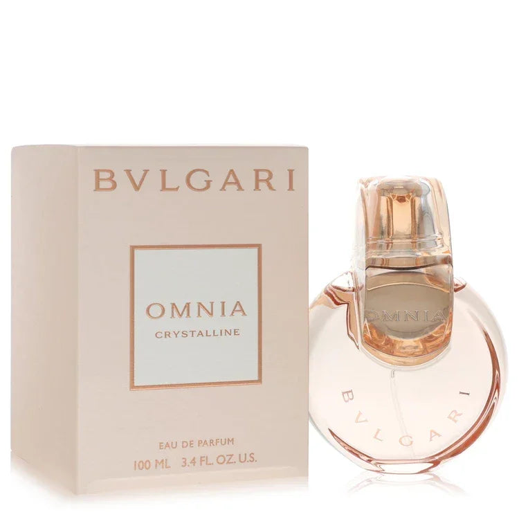 Bulgari Omnia Crystalline perfume bottle and packaging on a white background