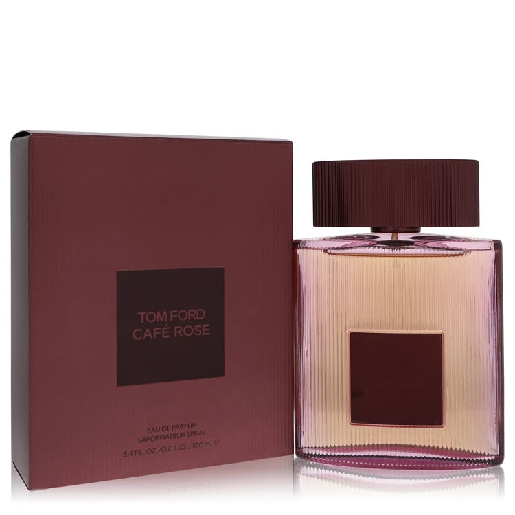 3.4 oz Tom Ford Cafe Rose perfume bottle - floral spicy fragrance with rose, coffee, saffron, incense, patchouli and sandalwood