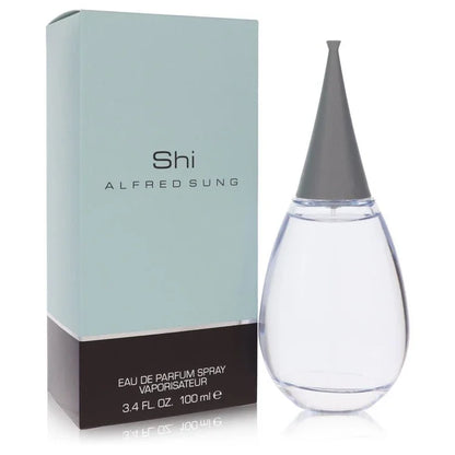 Alfred Sung Shi Eau de Parfum bottle — floral citrus aquatic women's fragrance with water lily, rice leaf, mandarin orange, orange blossom, and musk