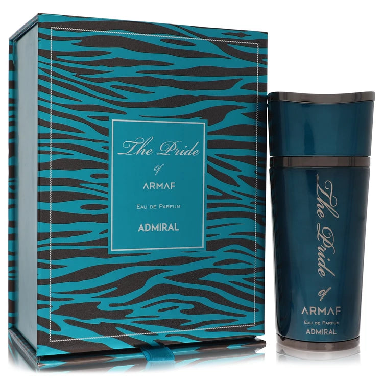 Armaf Admiral perfume with zebra patterned box on a white background