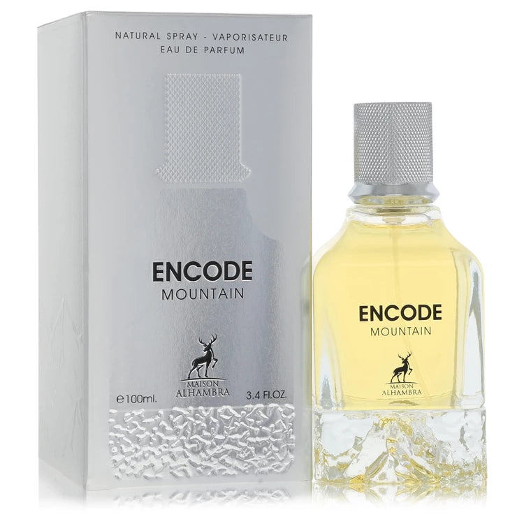 Maison Alhambra Encode Mountain Perfume bottle with grapefruit, violet, lavender, clary sage, patchouli, cedarwood and amber