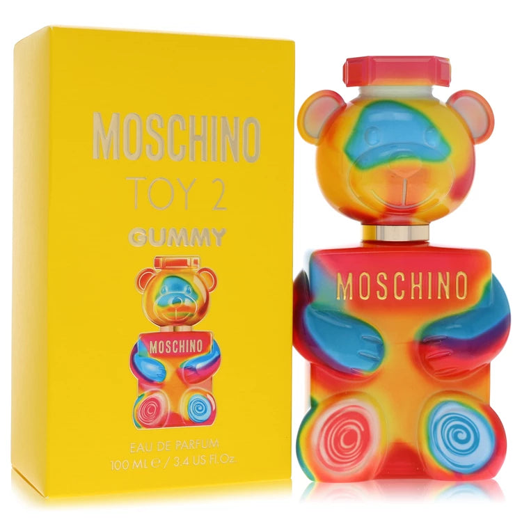 Moschino Toy 2 Gummy Perfume teddy-bear bottle with blood orange, hazelnut, praline, milk, vanilla, benzoin and musk