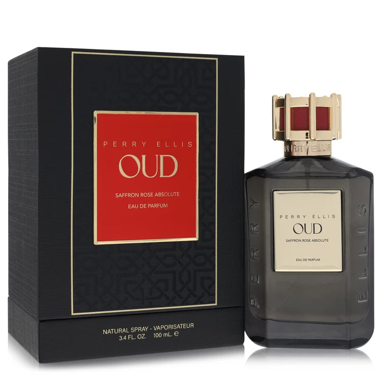 Perry Ellis Oud Saffron Rose Absolute bottle - oriental floral fragrance with saffron, rose absolute, oud, and musk