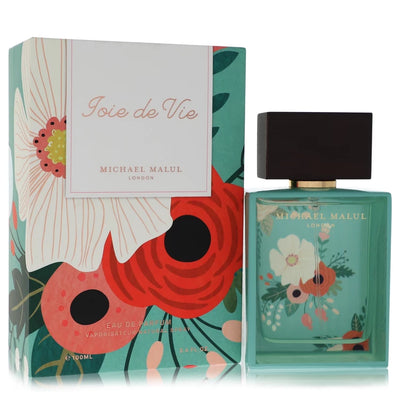 Michael Malul Joie de Vie Eau de Parfum bottle — fresh floral women's perfume with lotus, mandarin orange, apple blossom, violet, magnolia, jasmine, soft woods, and musk notes.