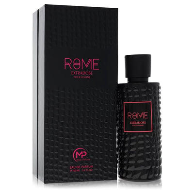 Bharara Rome Extradose Pour Homme Eau de Parfum bottle — amber fougère citrus woody men's cologne with bergamot, lemon, fig leaf, green apple, guaiac wood, sandalwood, and ambergris notes.