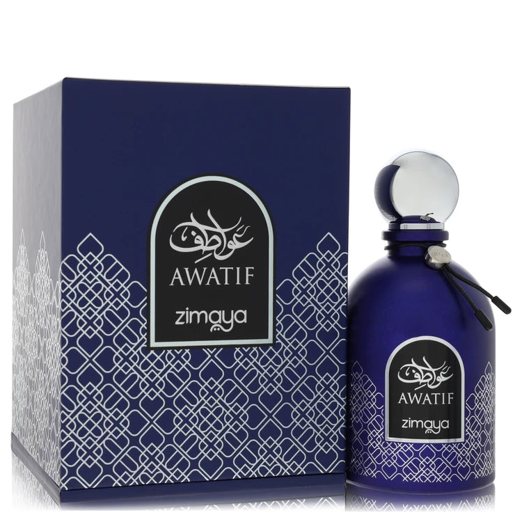 Afnan Zimaya Awatif Blue Eau de Parfum bottle — unisex aromatic spicy EDP with bergamot, cardamom and cedar