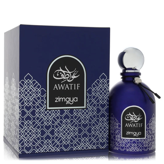 Afnan Zimaya Awatif Blue Eau de Parfum bottle — unisex aromatic spicy EDP with bergamot, cardamom and cedar