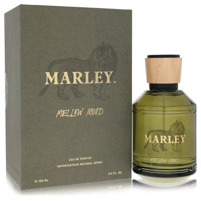 Marley Mellow Mood Eau de Parfum comforting design bottle — luxury unisex aromatic woody fragrance featuring unique notes of relaxing lavender and patchouli woods