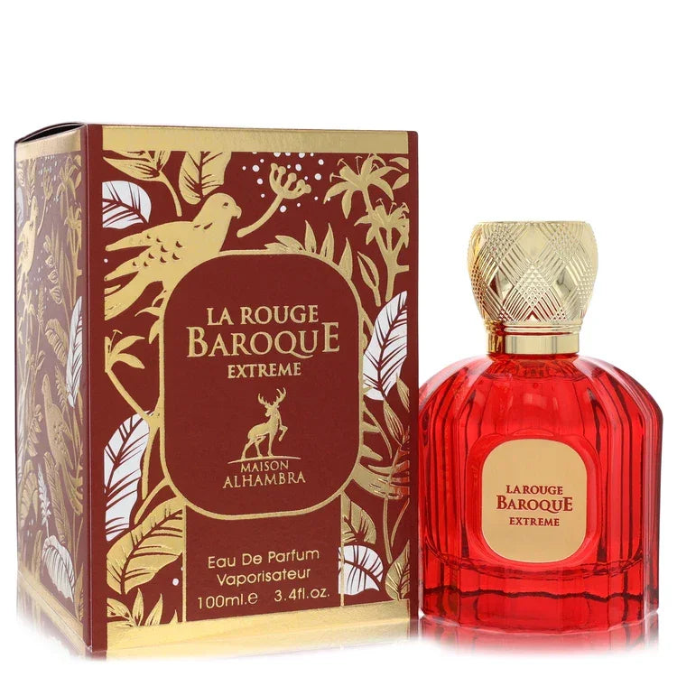 Maison Alhambra Baroque Rouge Extreme bottle - unisex amber woody perfume with bitter almond, saffron, jasmine and ambergris
