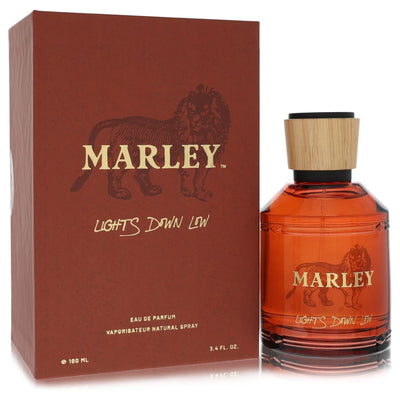 Marley Lights Down Low Cologne bottle — citrus amber woody EDP with sea salt, mandarin, pomelo, rose hip, geranium, clove leaf, sandalwood, vetiver, and amber.