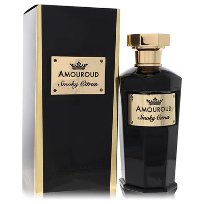 Amouroud Smoky Citrus Eau de Parfum bottle - unisex fresh citrus fragrance with bergamot, Italian lemon, lavender, mineral accord, and leather woods