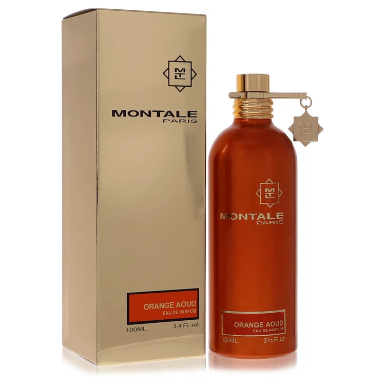 Montale Orange Aoud Perfume bottle — woody oriental fragrance with orange, bergamot, pear, rose, patchouli, saffron, oud, musk, sandalwood, and leather