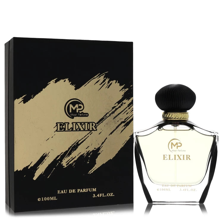 Bharara Mast Elixir Eau de Parfum bottle — spicy woody oriental men's cologne with bergamot, lemon, pepper, cardamom, cinnamon, saffron, sandalwood, patchouli, and amber notes.