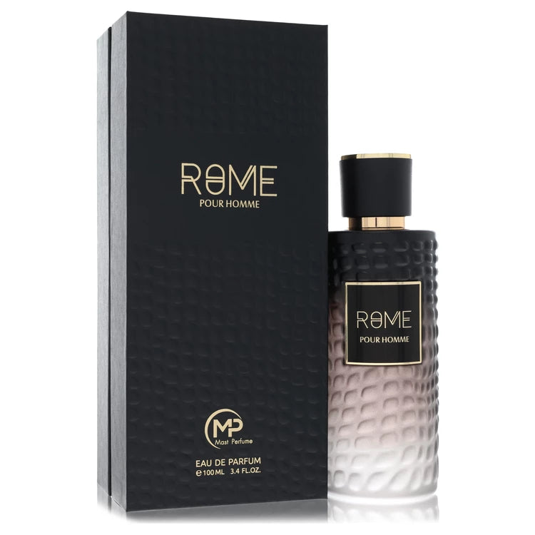 Bharara Rome Pour Homme Eau de Parfum bottle with geranium, ginger, sage, cedarwood and vetiver