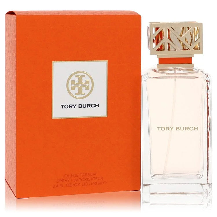 Tory Burch Signature Eau de Parfum bottle with grapefruit, neroli, peony, tuberose, jasmine, vetiver and sandalwood
