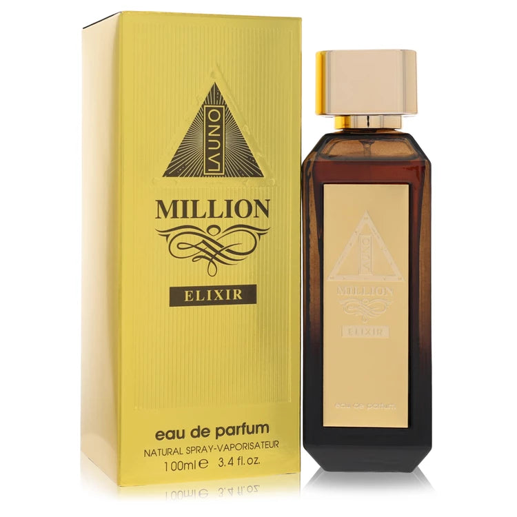 Fragrance World La Uno Million Elixir bottle - woody aromatic men's fragrance with apple, rose, vanilla, tonka bean and patchouli