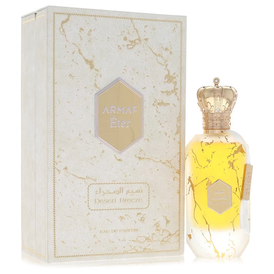 Armaf Eter Desert Breeze Perfume bottle — fresh woody amber fragrance with citrus zest, bergamot, green notes, aromatic herbs, spices, amber, musk, and woods