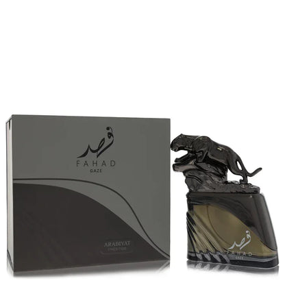 Arabiyat Prestige Fahad Gaze Cologne premium bottle, an elegant and charismatic woody, citrusy, and floral fragrance for men.