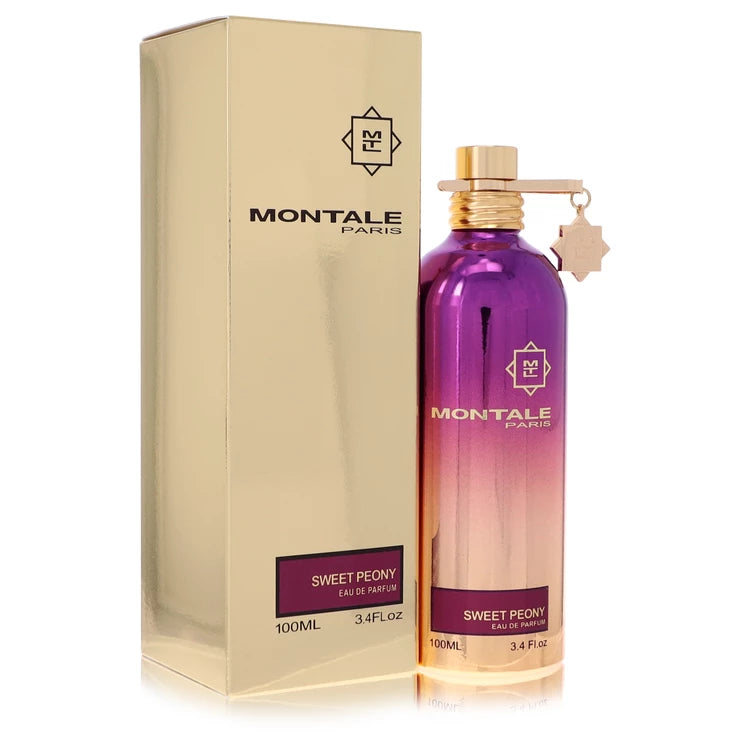Montale Sweet Peony Perfume bottle — Floral Sweet women fragrance with bergamot, apricot, peach, berry, peony, rose, jasmine, cedar, sandalwood, and vanilla